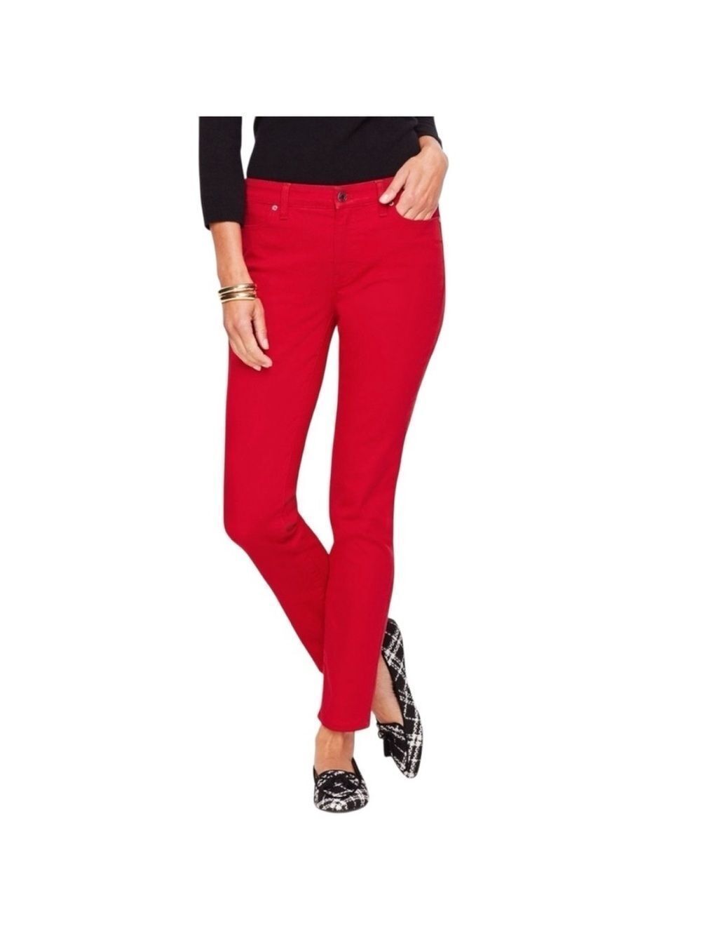 TALBOTS FLAWLESS Red Slim Ankle Jeans Size 8